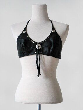 Leather Concho Bra top